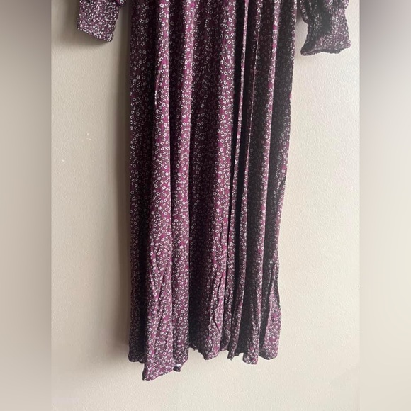 NEW Free People Women Love Story Maxi Dress Raisin Combo Burgundy Brown Floral M - Picture 10 of 16
